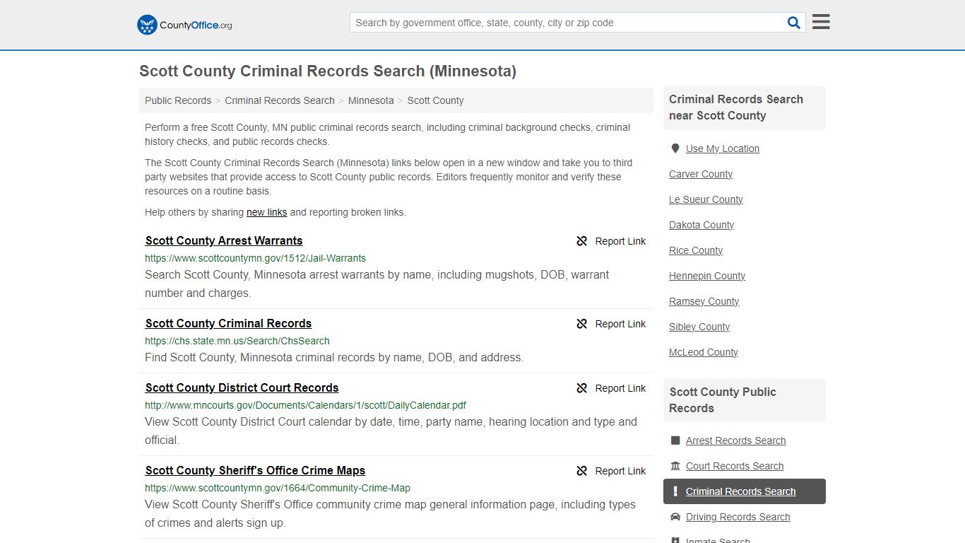 Criminal Records Search - Scott County, MN (Arrests, Jails & Most ...